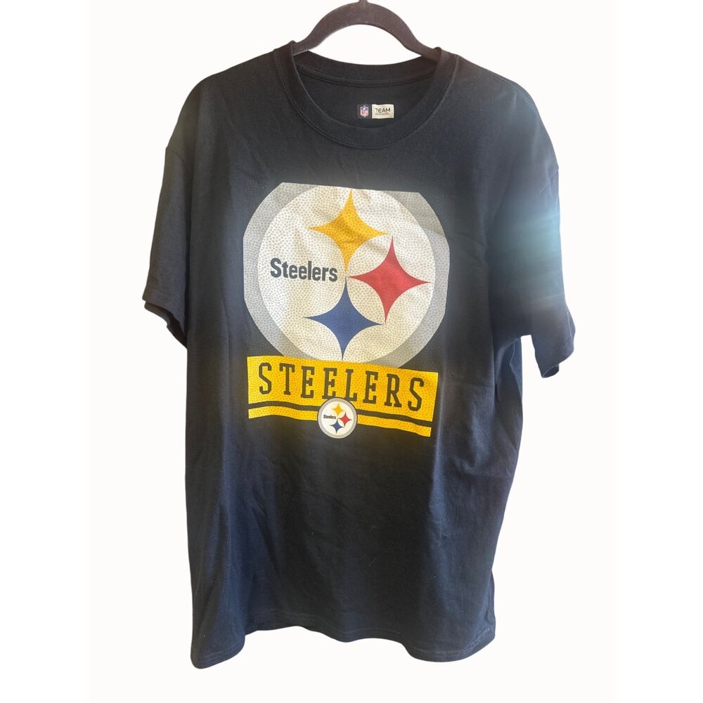 NFL Team Apparel‎ Pittsburgh Steelers pigskin classic T-Shirt L Black